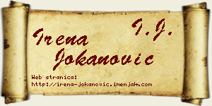 Irena Jokanović vizit kartica